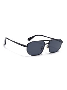 Voyage - Unisex Rectangle Grey Lens Black Frame Sunglasses - MG7533 (44)
