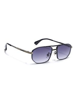 Voyage - Unisex Rectangle Grey Lens Gold Frame Sunglasses - MG7534 (44)