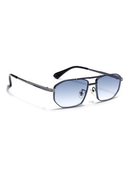 Voyage - Unisex Rectangle Blue Lens Blue Frame Sunglasses - MG7535 (44)