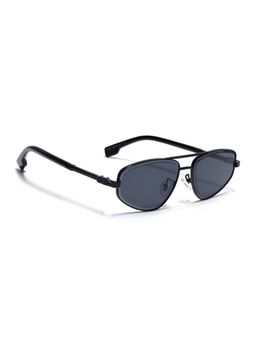 Voyage - Unisex Rectangle Grey Lens Black Frame Sunglasses - MG7519 (53)