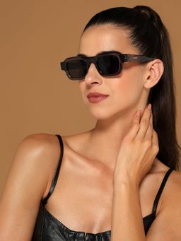Voyage - Women Rectangle Grey Lens Grey Frame Sunglasses - MG7156 (47)