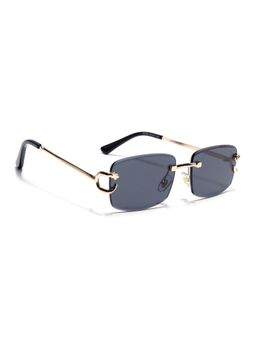 Voyage - Unisex Rectangle Grey Lens Gold Frame Sunglasses - MG7525 (52)