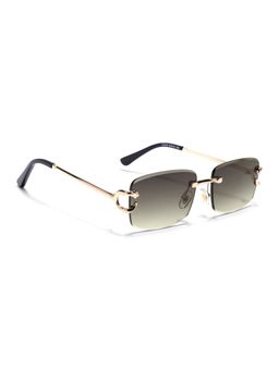 Voyage - Unisex Rectangle Green Lens Gold Frame Sunglasses - MG7527 (52)