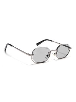 Voyage - Unisex Irregular Grey Lens Silver Frame Sunglasses - MG7510 (51)