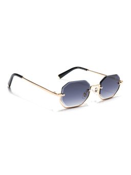 Voyage - Unisex Irregular Grey Lens Gold Frame Sunglasses - MG7511 (51)