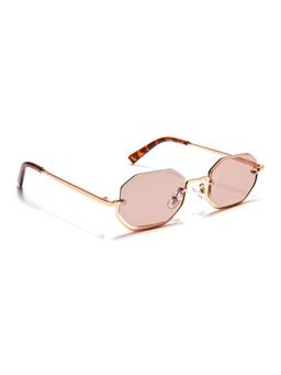 Voyage - Unisex Irregular Pink Lens Gold Frame Sunglasses - MG7515 (51)