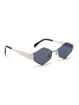 Voyage - Unisex Irregular Grey Lens Silver Frame Sunglasses - MG7391 (55)