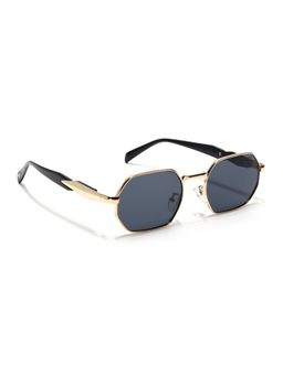 Voyage - Unisex Rectangle Grey Lens Gold Frame Sunglasses - MG7389 (56)
