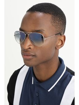 RESIST EYEWEAR - UV Protected Silver Blue Gradient Aviator Sunglasses (58)