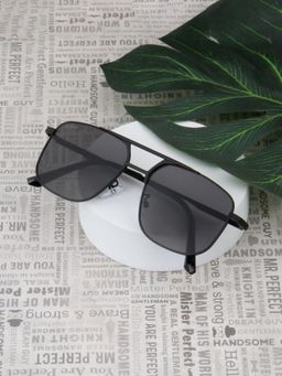 TED SMITH - Unisex Aviator Black Sunglasses With UV Protected Lenses