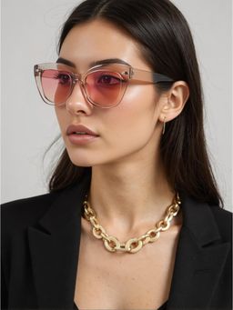 TED SMITH - Women Cat Eye Brown Sunglasses With UV Protected Lenses