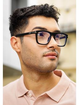 RESIST EYEWEAR - UV Protected Black Clear Square Sunglasses (50)