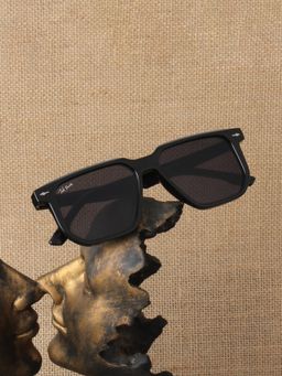 TED SMITH - Unisex Square UV Protected Black Lens Sunglasses