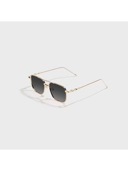 SAM AND MARSHALL - BRIAN 400UV Protection Tinted Metal Square Shape Black Lens Sunglasses