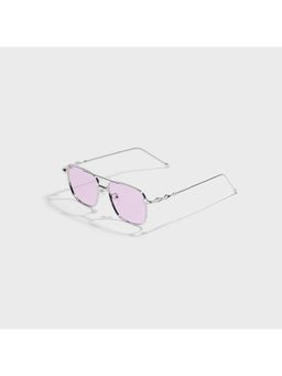 SAM AND MARSHALL - BRIAN 400UV Protection Tinted Metal Square Shape Pink Lens Sunglasses