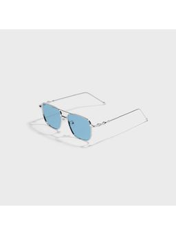 SAM AND MARSHALL - BRIAN 400UV Protection Tinted Metal Square Shape Blue Lens Sunglasses