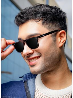 RESIST EYEWEAR - UV Protected Black Square Sunglasses (55)