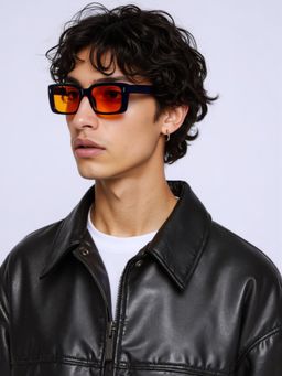 TED SMITH - Unisex Square UV Protected Yellow Lens Sunglasses