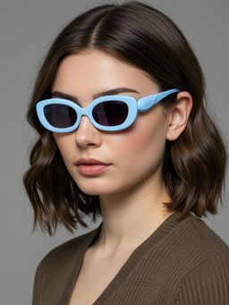 TED SMITH - Women Cat Eye Blue Black Sunglasses With UV Protected Lenses