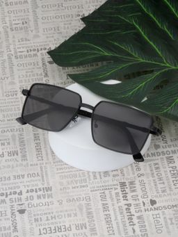 TED SMITH - Unisex Square UV Protected Black Lens Sunglasses