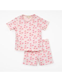 TIDY SLEEP - White Blossom Muak T-Shirt with Shorts