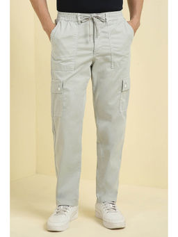 Allen Solly - Men Grey Relaxed Fit Solid Casual Trousers