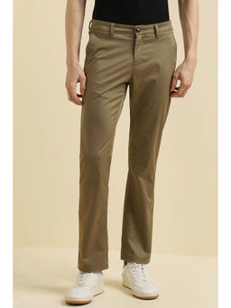 Allen Solly - Men Khaki Regular Fit Solid Casual Trousers