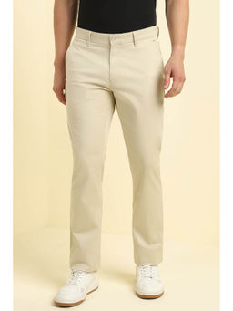 Allen Solly - Men Beige Regular Fit Solid Casual Trousers
