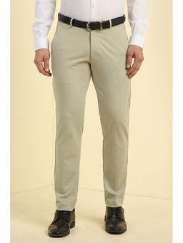 Allen Solly - Men Green Crop Fit Solid Formal Trousers