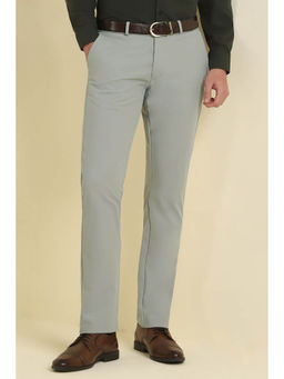Allen Solly - Men Grey Slim Fit Solid Formal Trousers