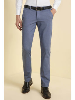 Allen Solly - Men Blue Slim Fit Textured Formal Trousers