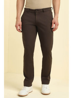 Allen Solly - Men Brown Slim Fit Solid Casual Trousers