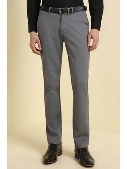 Allen Solly - Men Grey Slim Fit Textured Formal Trousers