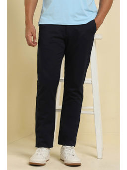 Allen Solly - Men Navy Blue Regular Fit Solid Casual Trousers