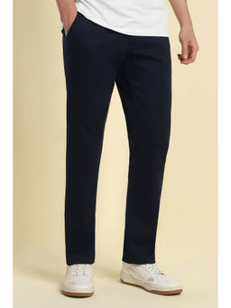 Allen Solly - Men Navy Blue Regular Fit Solid Casual Trousers