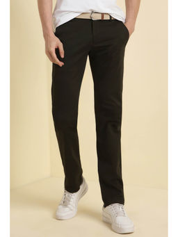 Allen Solly - Men Olive Slim Fit Solid Casual Trousers