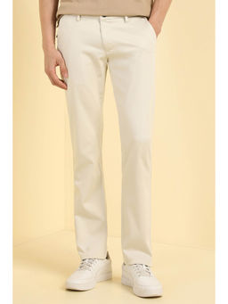 Allen Solly - Men Beige Slim Fit Solid Casual Trousers