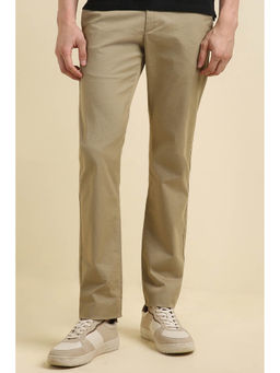 Allen Solly - Men Khaki Slim Fit Textured Casual Trousers