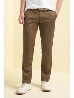 Allen Solly - Men Brown Slim Fit Solid Casual Trousers