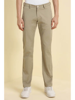 Allen Solly - Men Beige Slim Fit Solid Casual Trousers