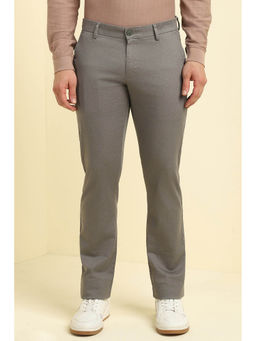 Allen Solly - Men Grey Slim Fit Print Casual Trousers