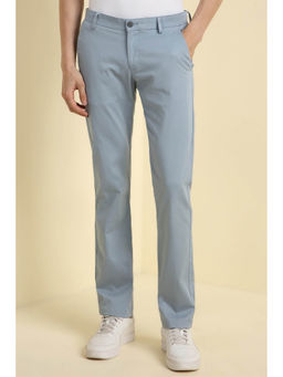 Allen Solly - Men Light Blue Slim Fit Solid Casual Trousers