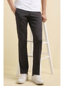Allen Solly - Men Grey Slim Fit Solid Casual Trousers