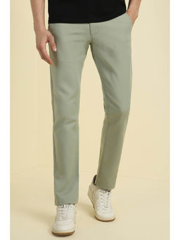 Allen Solly - Men Green Slim Fit Solid Casual Trousers