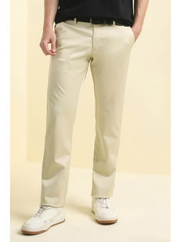 Allen Solly - Men Beige Slim Fit Solid Casual Trousers