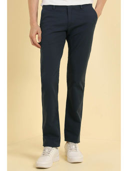 Allen Solly - Men Navy Blue Slim Fit Solid Casual Trousers
