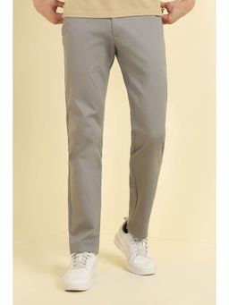 Allen Solly - Men Grey Slim Fit Textured Casual Trousers