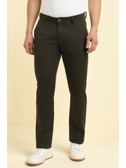 Allen Solly - Men Olive Slim Fit Solid Casual Trousers