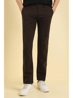 Allen Solly - Men Brown Slim Fit Solid Casual Trousers