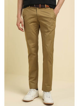Allen Solly - Men Khaki Slim Fit Solid Casual Trousers